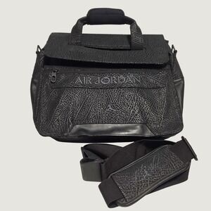 Air Jordan Elephant Print Messenger Bag Black Laptop Shoulder Bag One Size